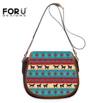 

FORUDESIGNS Aztec Style Leather Crossbody Bags for Women Leisure Simple Shoulder Bag Retro Crossbody Bag Small sac a main