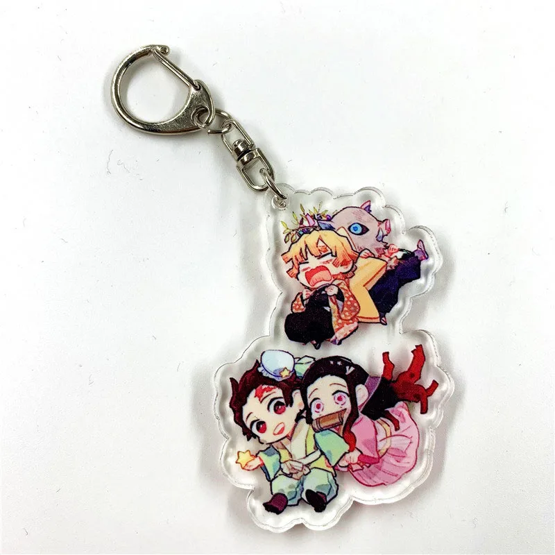 H11 Аниме демон убийца Kimetsu No Yaiba Kamado Tanjirou брелок мультфильм фигурка Kamado Nezuko акрил косплей реквизит брелок - Цвет: H11