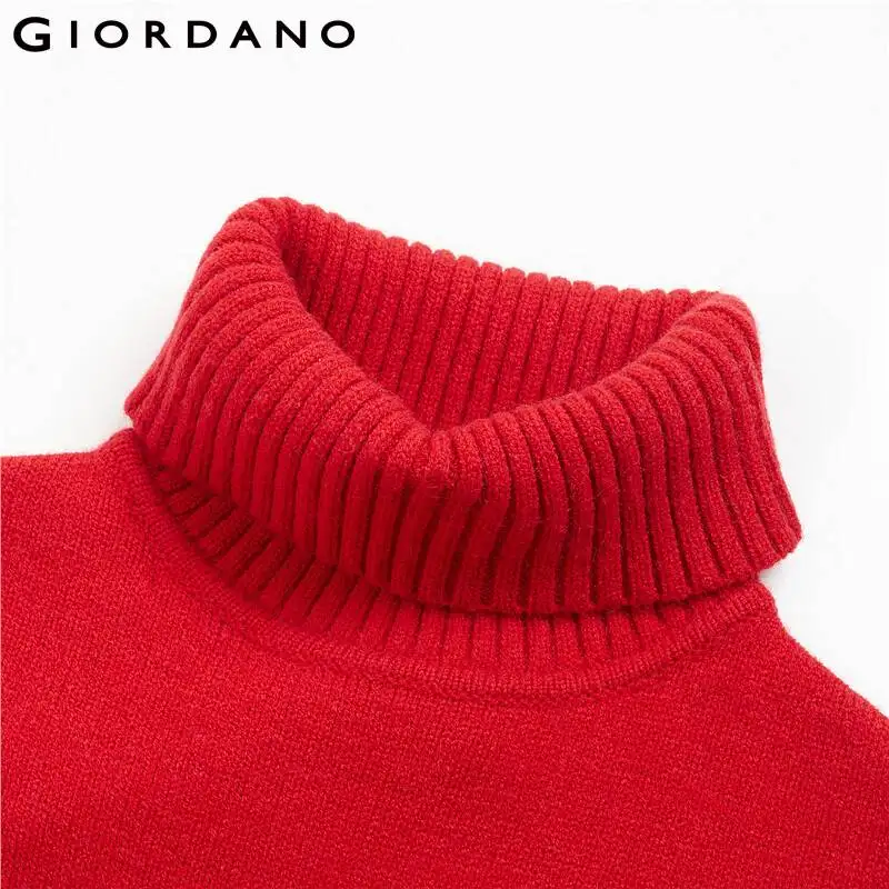 Giordano женские свитера однотонный пуловер с высоким воротом 5 игл Вязание прочный Blusa De Frio Feminina 05359857
