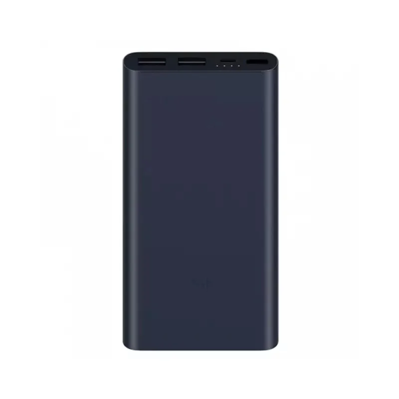 10000 мАч Xiaomi Mi power Bank 2 Внешний аккумулятор 15 Вт Quick Charge power Bank 10000 PLM09ZM с двумя выходами USB для телефона - Цвет: Черный