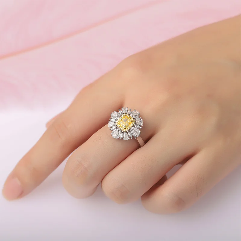 2021 0.5ct Wholesale Vendors Handmade Band Women Fashion 925 Fine Gemstone Rings Sterling Silver Custom Jewelry