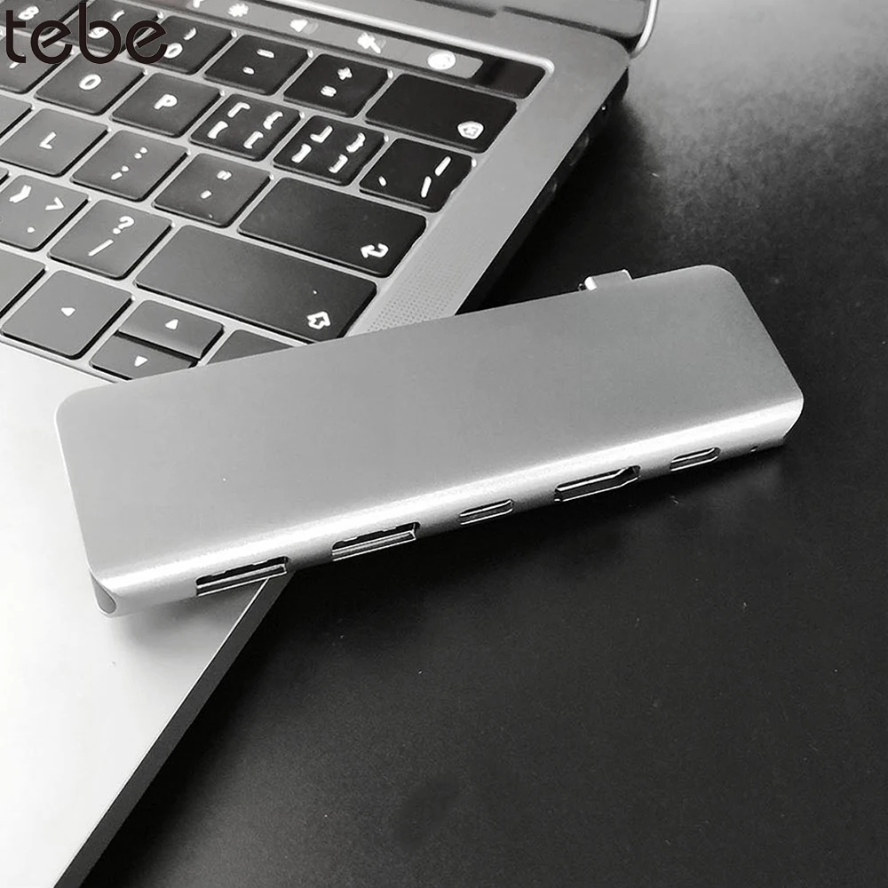 

tebe 5 in 1 USB C HUB Type C to 4K HDMI Adapter 2 Port USB 3.0 Dock Splitter for MacBook Laptop