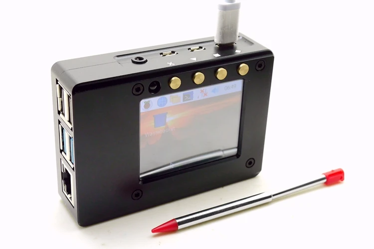 Алюминиевый сплав CNC Чехол комплект+ 2,4 дюймовый сенсорный TFT экран для Raspberry Pi 4B | сенсорный экран | металлический портативный комплект коробки |