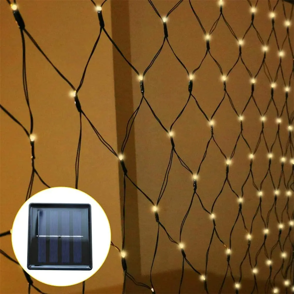 

Solar Net Mesh Led String Lights Christmas 2x3M 200 LED 8 Modes Solar Powered Outdoor Garden Path String Light for Wedding party