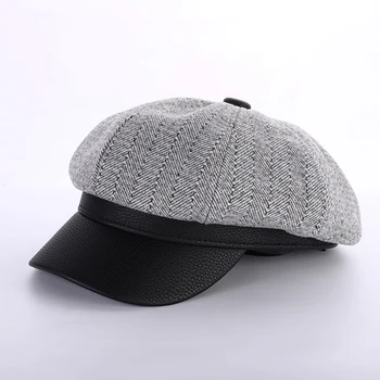 

Octagonal hat female fashion British autumn retro hat female tide hat all-match casual beret