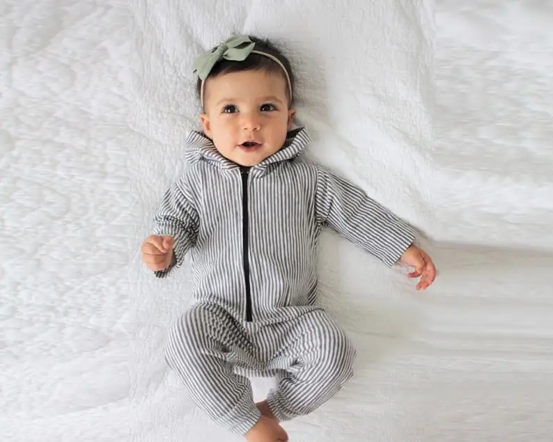 Baby Spring Autumn Clothing Newborn Kids Baby Girl Boy Long Sleeve Clothes Zipper Romper Jumpsuit Hoodies Solid Outfits