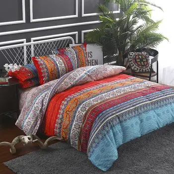 

Bohemian style bed linen set comforter bedding set Quilt duvets cover set Queen King Bedclothes Pillow case Home decor Textile