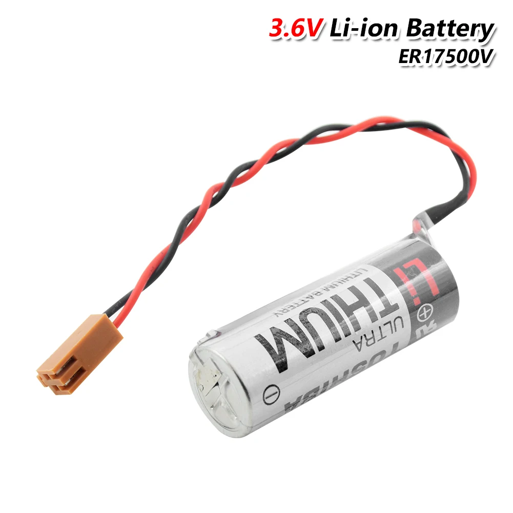 YCDC Новинка ER17500V ER17/50 CS1W-BAT01 3,6 В 2700 мАч литиевая батарея PLC с коричневыми разъемами для промышленного использования PLC