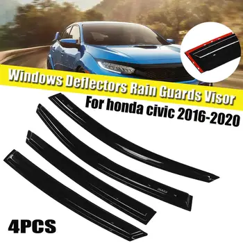 

4pcs Window Deflectors Window Visor Vent Shades Sun Rain Deflector Guard for honda civic 2016-2020