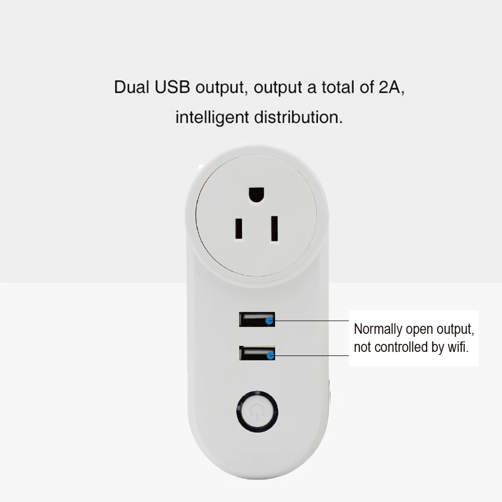 ACCKIP розетка США электрические вилки Смарт Wifi USB мощность для умного дома Wifi беспроводной Интернет пульт дистанционного управления/таймер управления