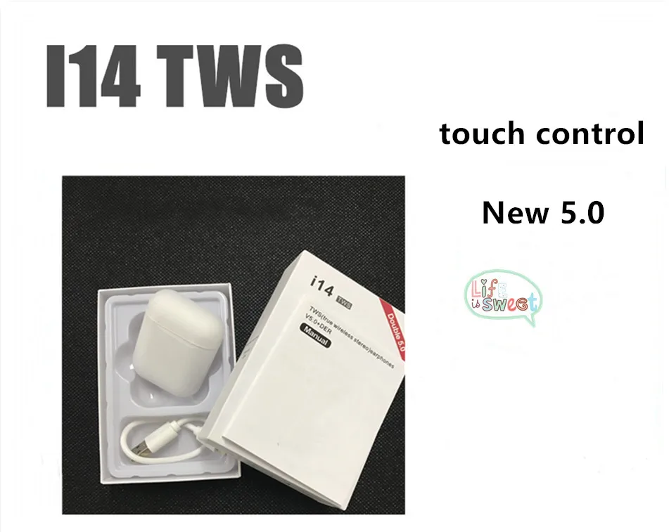 10 шт./лот, I14 TWS, беспроводная гарнитура, Bluetooth 5,0, тяжелый объемный 3D звук, сенсорное управление, наушники pk i10 i11 i12 i13 для телефонов