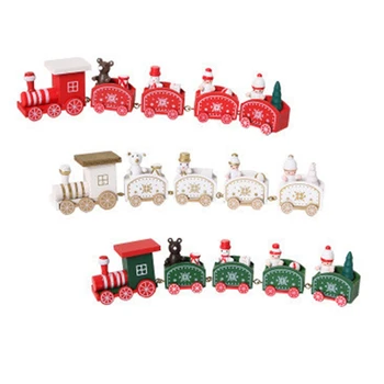 

Wooden Christmas Train Ornament Christmas Decoration for Home Santa Claus Gift Toys Crafts Table Decor Xmas