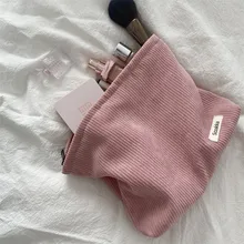 Corduroy Cosmetic Bag Female Ins Wind Net Red Large-capacity Lipstick Makeup Change Mobile Phone Carry Bag