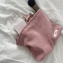 Corduroy Cosmetic Bag Female Ins Wind Net Red Large-capacity Lipstick Makeup Change Mobile Phone Carry Bag