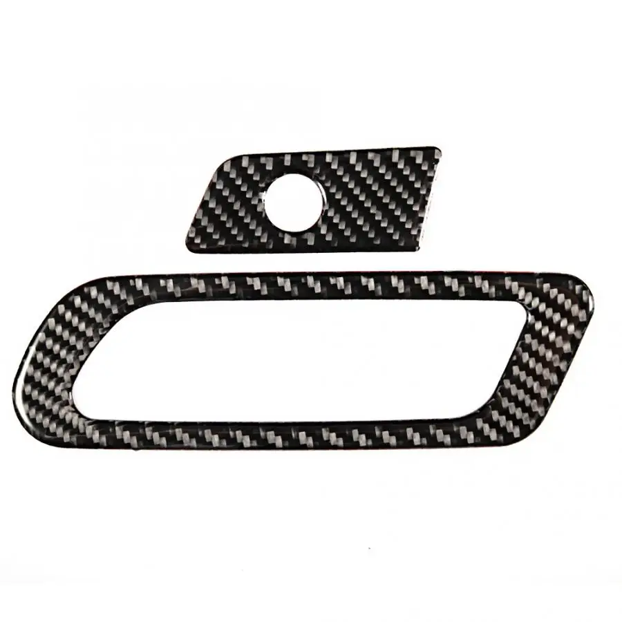 

2pcs Carbon Fiber Glove Box Switch Panel Decoration Cover Sticker Trim Fit for Audi A4 B9 2017 2018 2019 Car Accessories