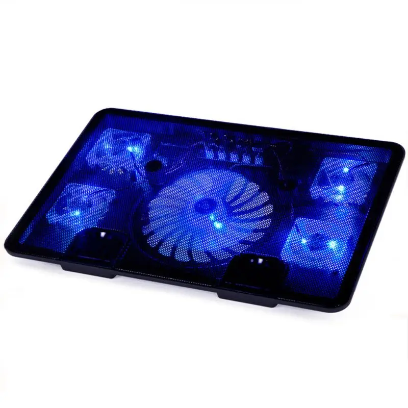 

14 Inch 15.6 Inch Laptop Cooler Fixed Stand 5 Fans Switches Adjust 2 USB Ports Notebook Computer Cooling Pad