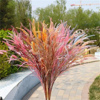 

10Pcs Fake Bristlegrass (9 heads/piece) Simulation Plastic Green Bristlegrasses for Wedding Home Decoraive Artificial Plants