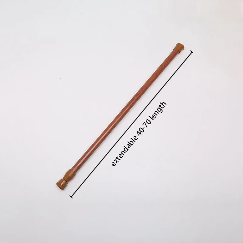 40-70 wood color Прочный стержень для занавески для душа для 1 шт., Выдвижная телескопическая штанга, высокое качество, штанга для занавесок, пружинное натяжение для ванны - Цвет: 40-70 wood color