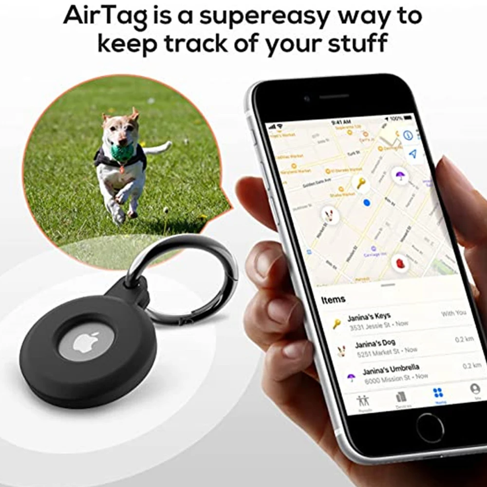 AirTag étuis de Protection en Cuir, AirTag Porte Clé, étui Anti-Rayures  Portable pour AirTags, Housse de Protection AirTag Key Finder pour Clés,  Enfants, Animaux de Compagnie (Jaune)