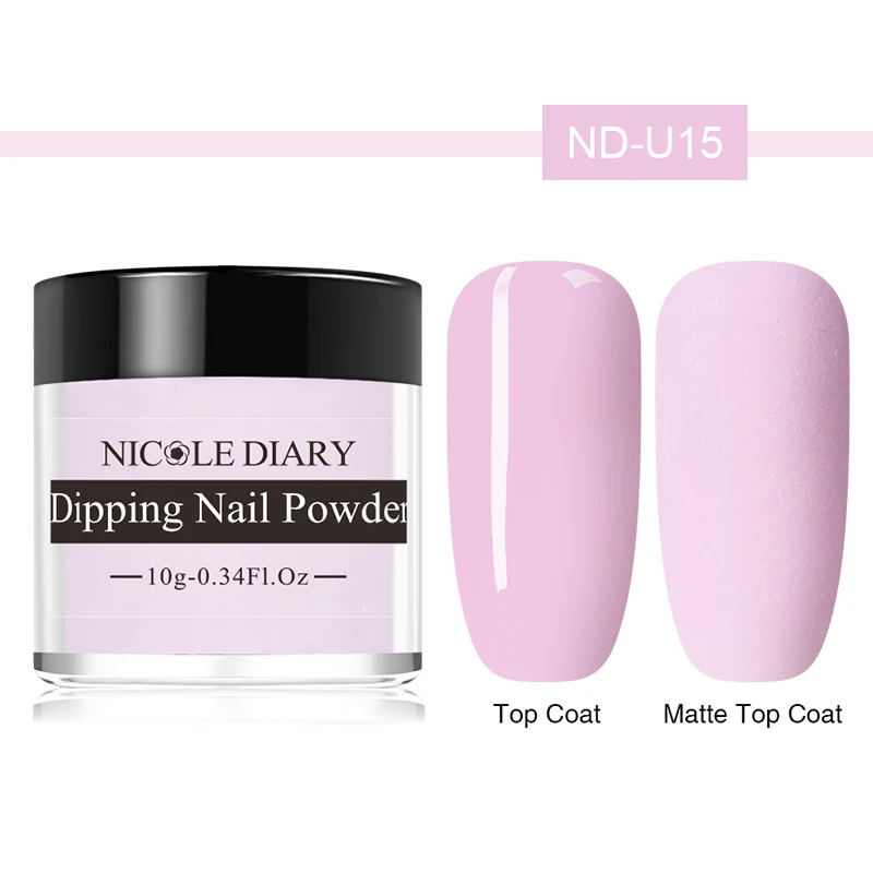 ND-U15 NICOLE DIARY 10 г погружение ногтей Порошковые блестки Сияющий Dip пигмент порошок красочные дизайн ногтей украшения матовая пыль блестки - Цвет: ND-U15