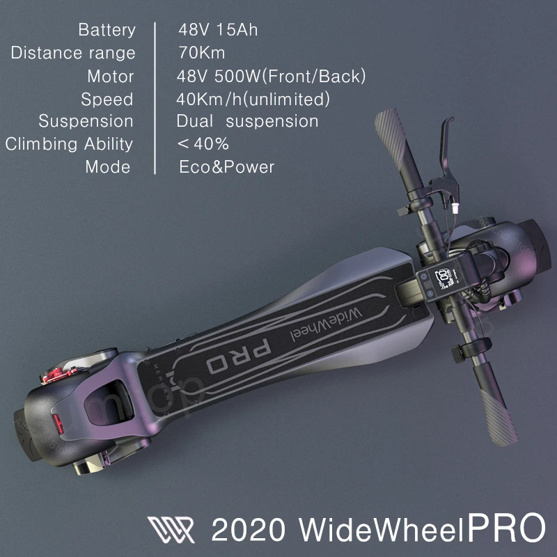 2021 Mercane WideWheel Pro 48 в 500 Вт/1000 Вт Kickscooter умный электрический скутер широкое колесо