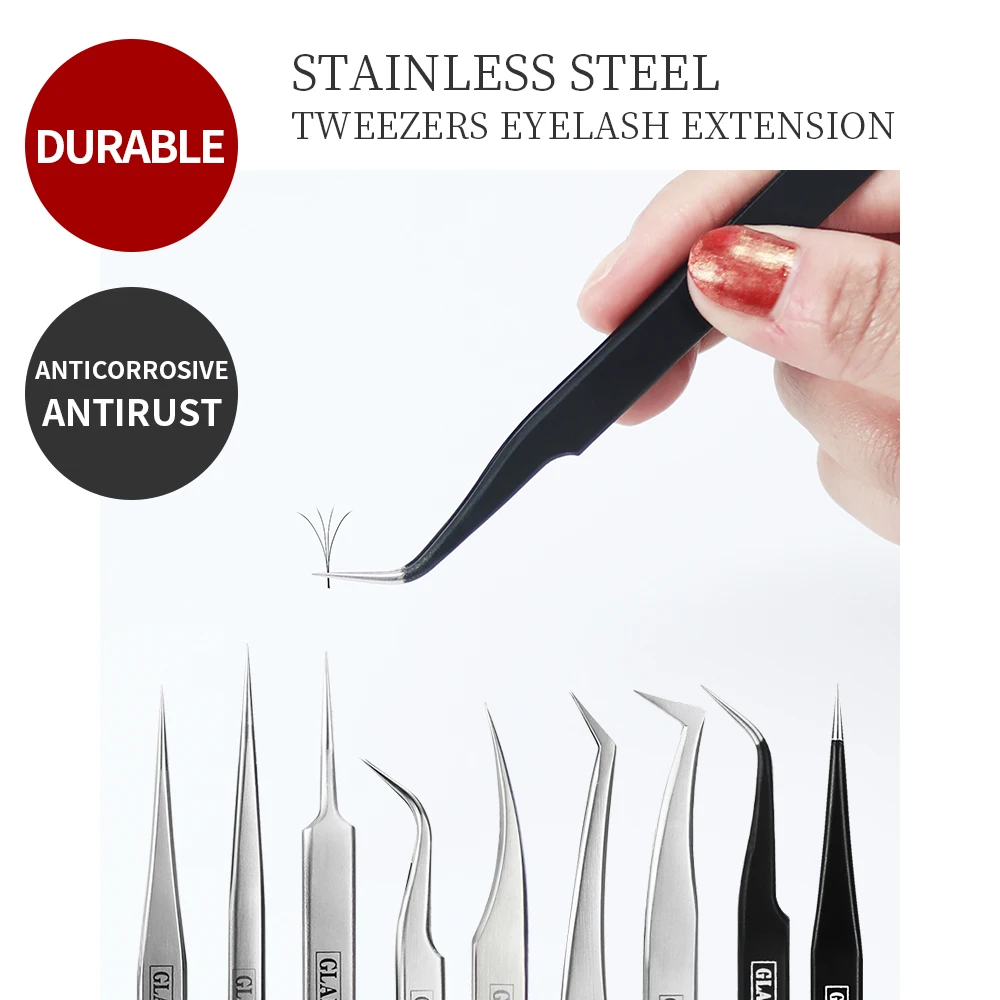 

6A-SA Eyelash Extension Tweezers Volume Lashes Stainless Steel Accurate Tweezer Non-magnetic Eyelashes Tools Makeup