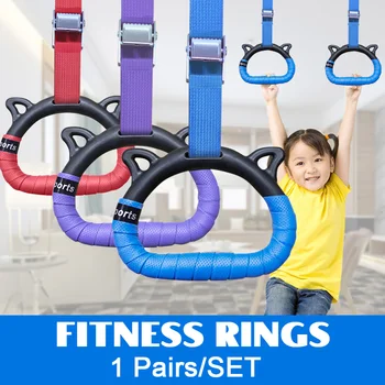 

1 Pair Ring Pull-ups Gymnastic Fitness Strength Training Exercise Equipment for Home H7JP