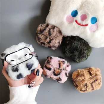 

For AirPods Pro 3 Hard Plastic Cases 3D Lamb Fur Leopard Print Case For Apple Airpod Pro Case Cover Funda
