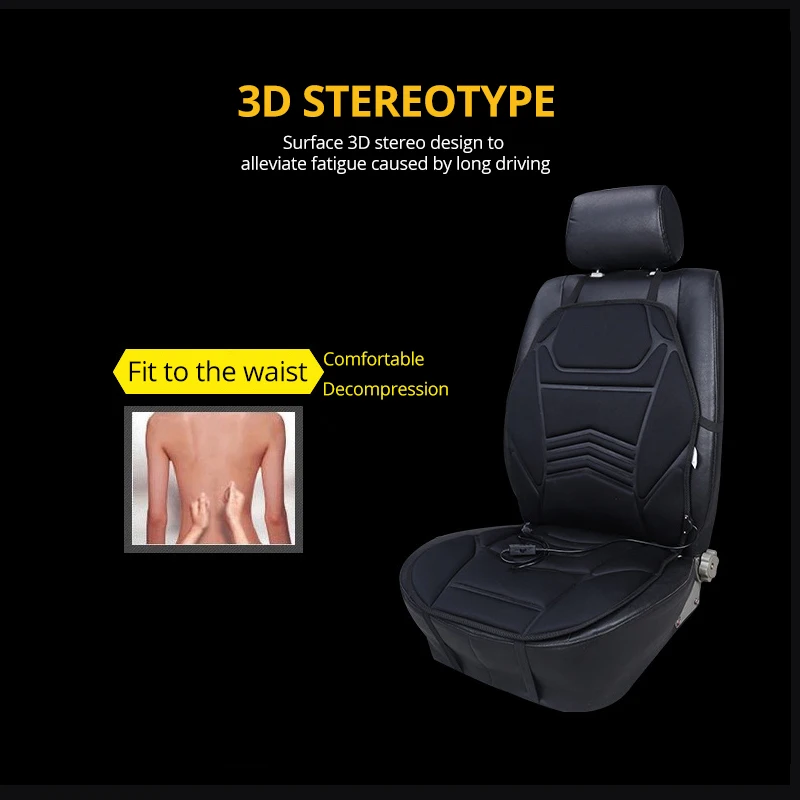 Cena AUTOYOUTH termostat fotelik samochodowy poduszka rozgrzewająca poduszka grzewcza poduszka siedziska zimowego pojedyncza poduszka siedzisko w stylu czarnej fali