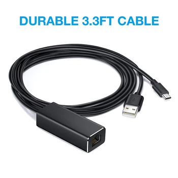 

Ethernet Adapter for Amazon Fire TV for Google Home Mini Audio Micro USB to RJ45 Ethernet Adapter with USB Power Supply Cable