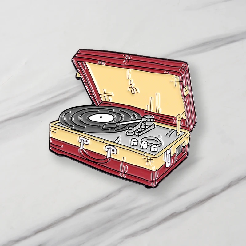 Music CD Case Enamel Brooches Ancient Pins Denim Clothes Bag Popular Jewelry Gift For Friends Who Likes | Украшения и аксессуары