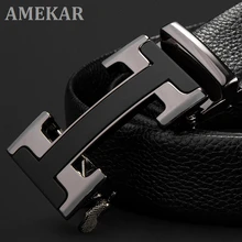 

Men's Belts Luxury Automatic Buckle Genune Leather Strap Black for Mens Belt Designers Brand High Quality MP02801P