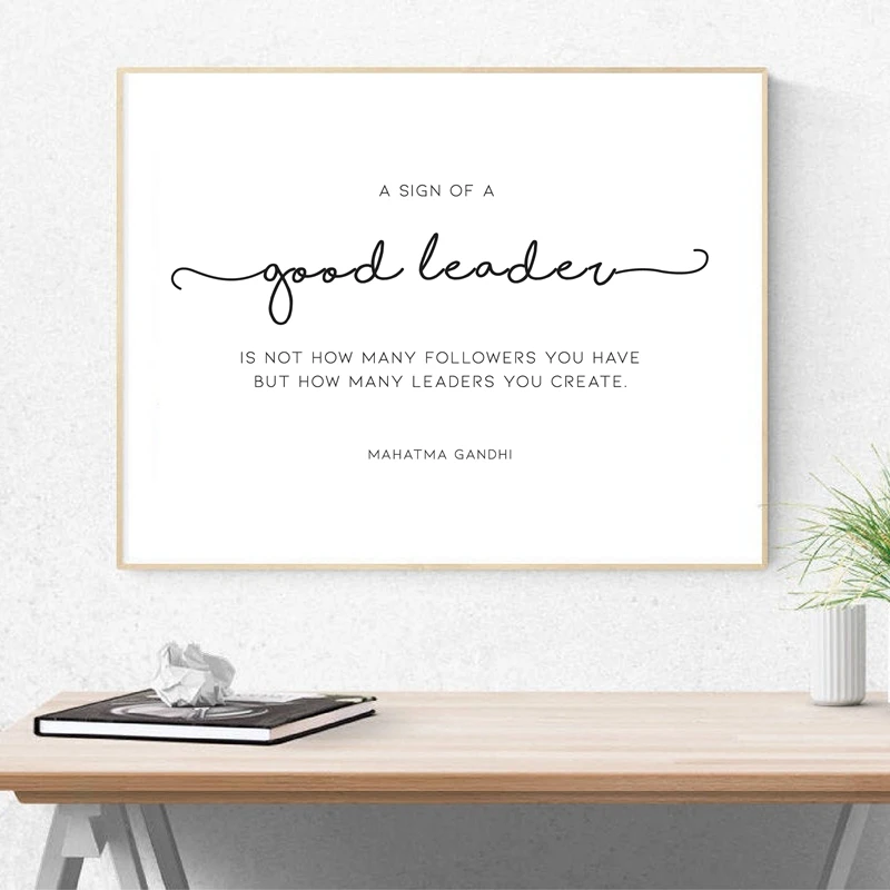 Mahatma Peinture Murale Sur Toile Avec Citation De Ganhi Calligraphie Imprimee Affiche De Motivation Cadeau Du Patron Du Leader Decoration De Tableau Aliexpress