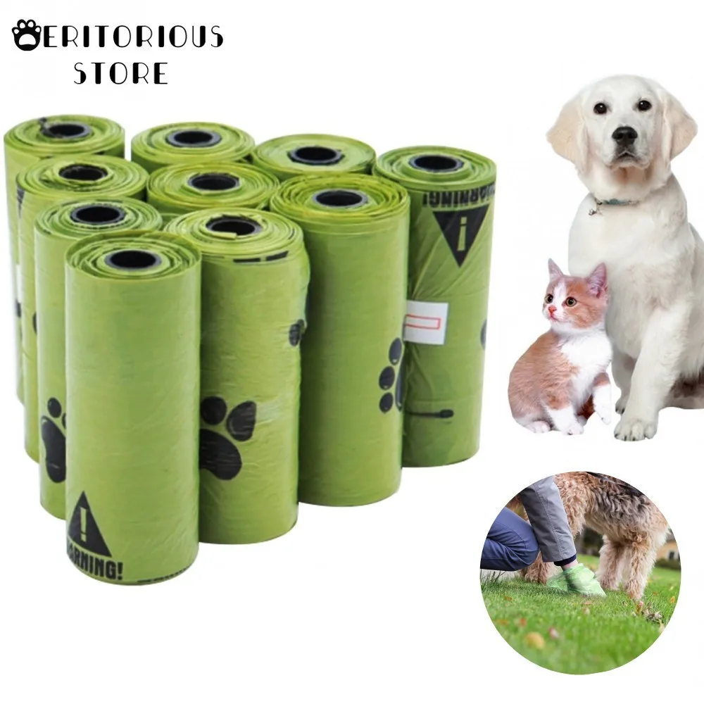 bolsa de caca de perro mascota gato Biodegradable Residuos Caca limpia recoger basura babj 5 un 