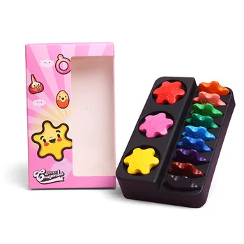 

12 Colorful/Box Snowflake Crayons Children's Modeling Crayons Box Children Early Education Puzzle Children'S Toys Crayons Set