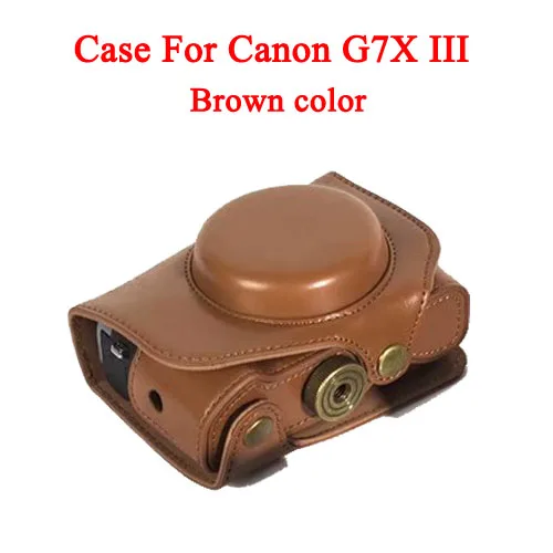 G7X III -Brown Чехол для камеры из искусственной кожи для Canon Powershot G7X mark 2 G7X II G7X2 G7XIII G7X III G7X Mark 3 Роскошный чехол для камеры с ремешком - Цвет: G7X III -Brown