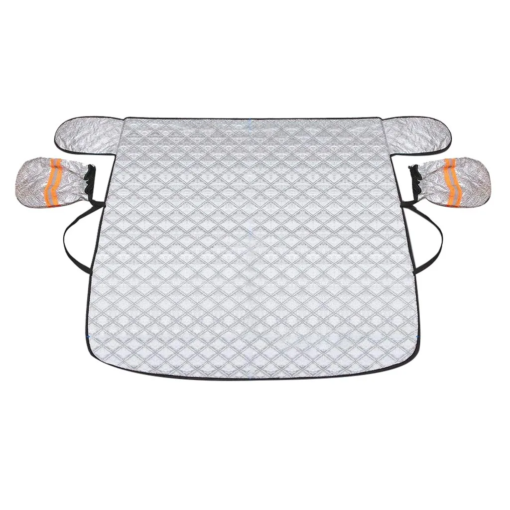 Универсальный автомобильный чехол, магнитный Снежный чехол с двумя зеркальными чехлами, ветровое стекло, ледяное покрытие, защита от пыли, защита от солнца, 147*120 см - Color: White