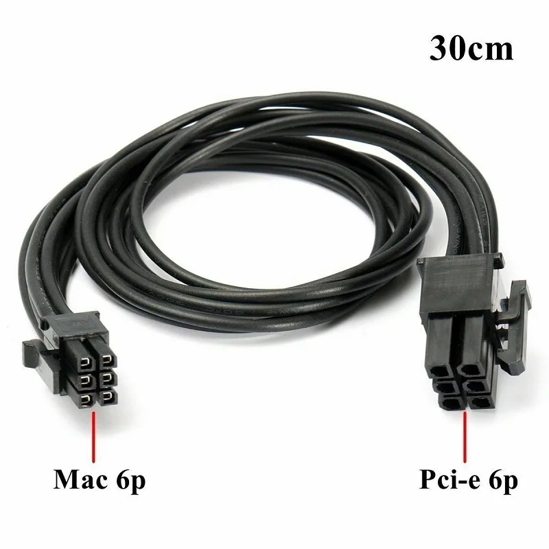 Mini conector con Cable de alimentación para tarjeta gráfica de vídeo, accesorios de ordenador de 30cm, 6 pines a PCI-E, 6 pines, para Mac G5 y Mac Pro