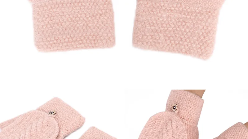 Guantes зимние перчатки женские зимние перчатки для девочек одноцветные перчатки из кроличьей шерсти мягкие теплые яркие цвета двойные женские перчатки