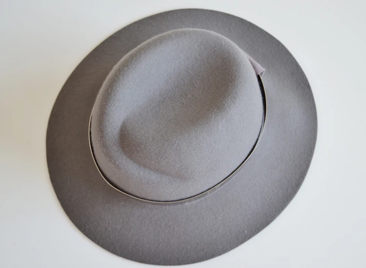 01911-HQ-FW146 сплошное шерстяное модное металлическое кольцо Шляпа Fedora Мужская и женская панама джазовая, шляпа
