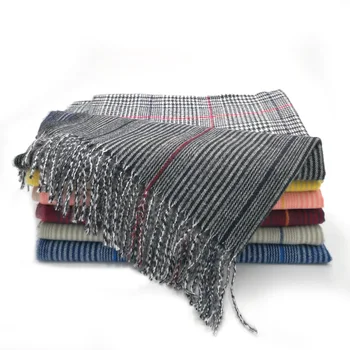 

Fashion Houndstooth Cashmere scarf stripe Women Wool thick shawl Lady pashmina tassels Scarves Wraps shawls WJ398