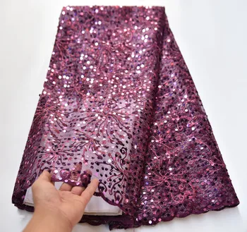 

2019 Latest French Advanced Sequins Nigerian Lace Dress High Quality Sequins Tulle African Lace Fabric Wedding French Tulle Lace