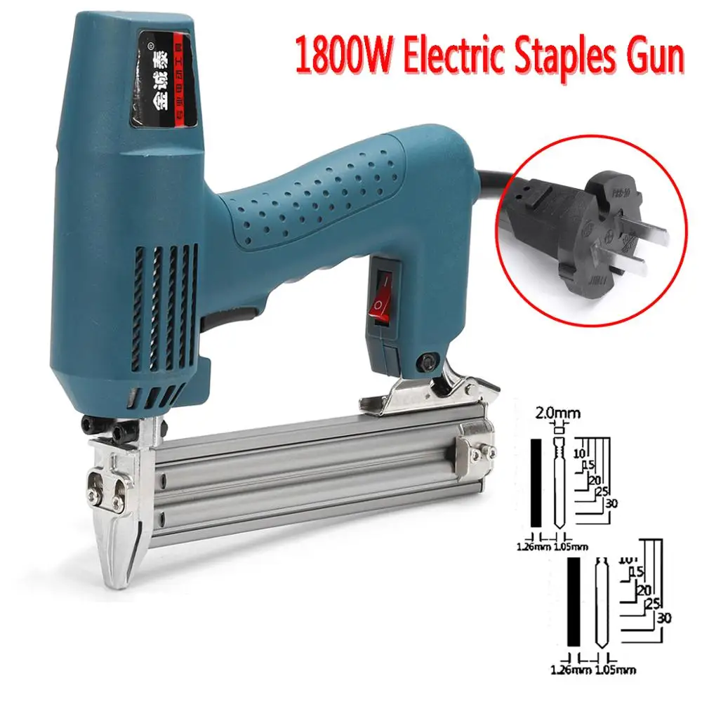 

F30 Furniture Stapler 1800W 220V Single Electric Straight Nail Tool Kit 10-30mm Straight Nail Woodworking Manual Nail Gun Set