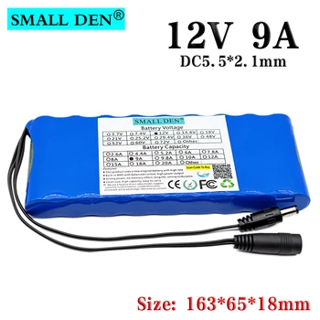 

12V 9Ah 9000mAh 18650 lithium ion Rechargeable battery pack 10A BMS for lighting lamp radio monitor battery