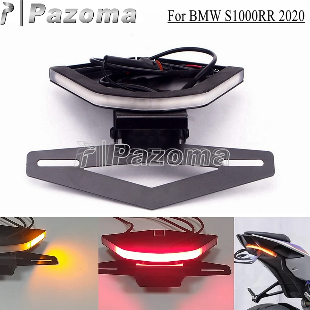 Motorcycle Rear LED Tail Tidy Fender Eliminator with License Plate Holder  Amber Turn Signals Kit For BMW S1000RR 2020 2021 - AliExpress