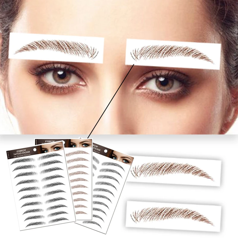 5 Sheet Fake Eyebrow Tattoo Sticker Natural Long Lasting Eyebrows Sticker Waterproof Eyebrow Cosmetics Makeup for Women