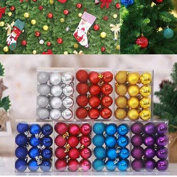 

24Pcs Multicolor Christmas Balls Baubles Party Xmas Tree Pendant Decorations Hanging Ornament Home Decoration For Home Party