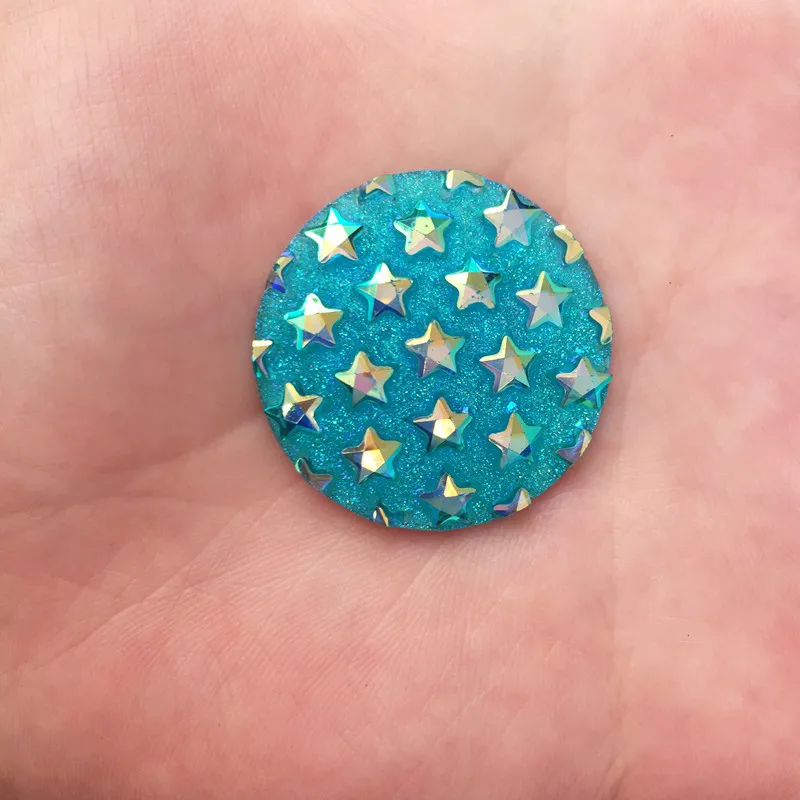 6 шт. AB Смола 30 мм круглые пайетки Ore Star Gem плоская задняя стразы аппликация «сделай сам» Свадебные скрапбукинги орнамент ремесло кнопки G01