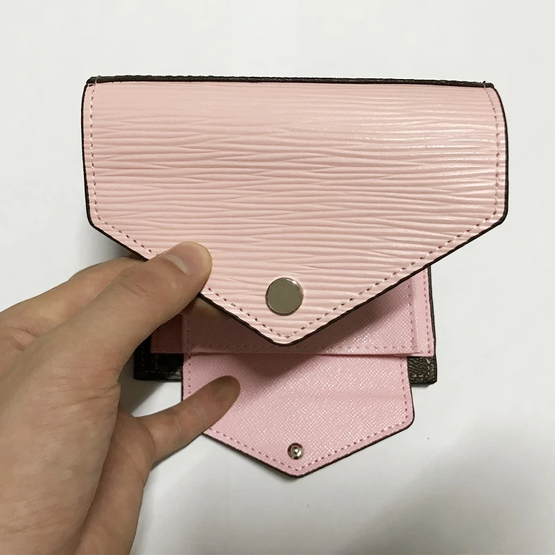 

230# wallet women pu leather high quality wallet Pink coin purse holder with letter flower 2020 new style fashion small wallet