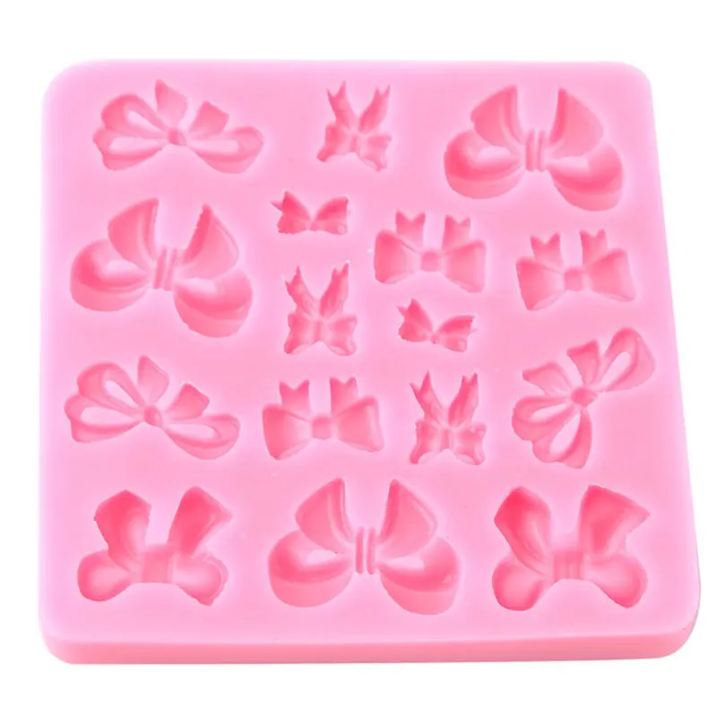 

ANGRLY DIY Tray Soft Silicone Small Cute Mold Bowknot Shape Cake Decorating Mould Sugarcraft Tool Kitchen Accessories Candy
